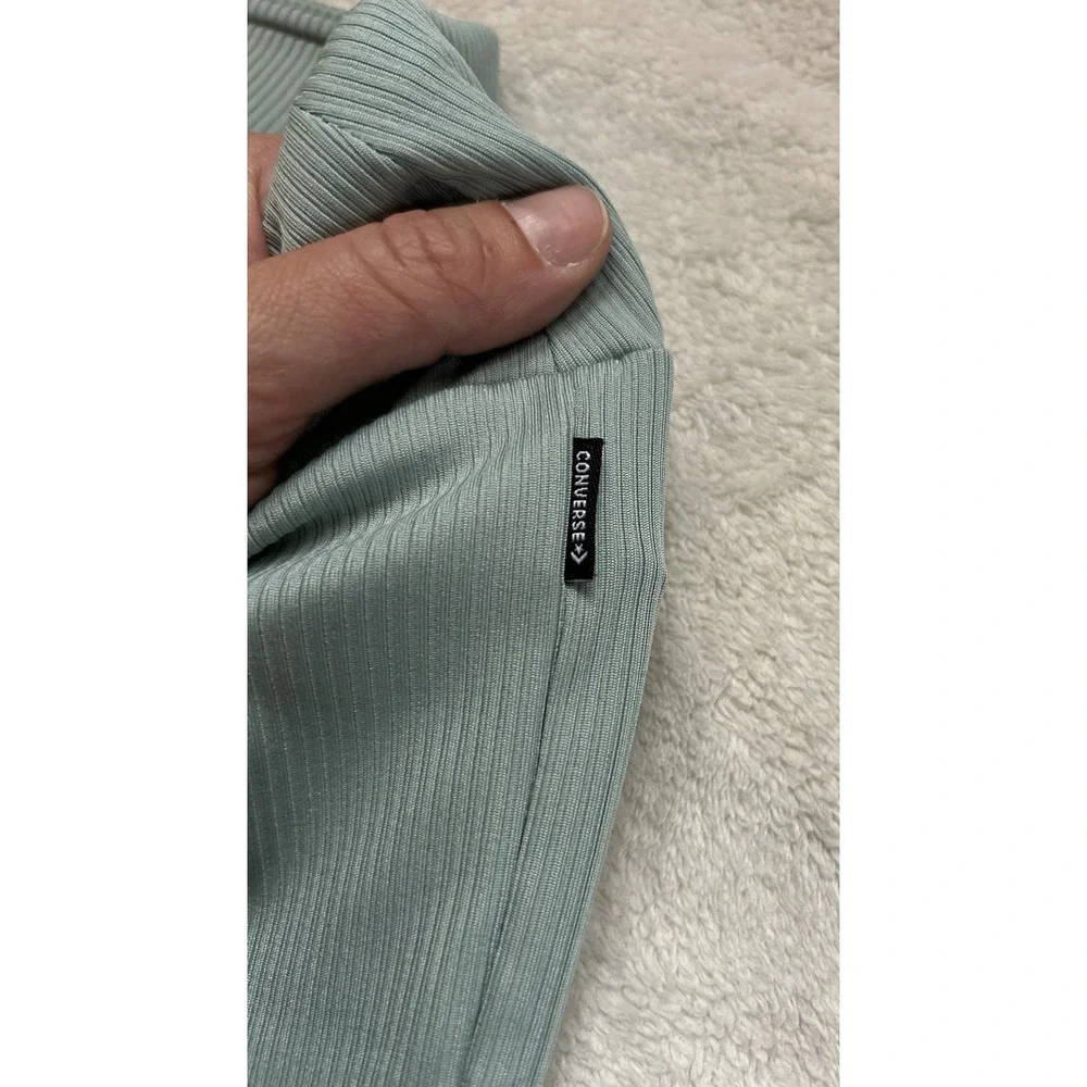 Converse mint green ribbed flare leggings kids sz M #activewear #converse